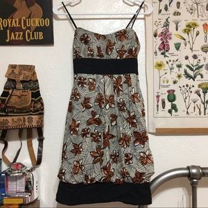 Striped Floral Sleeveless Dress